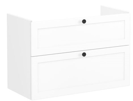 Root Classic Washbasin Unit 100cm, Matt White, with two drawers