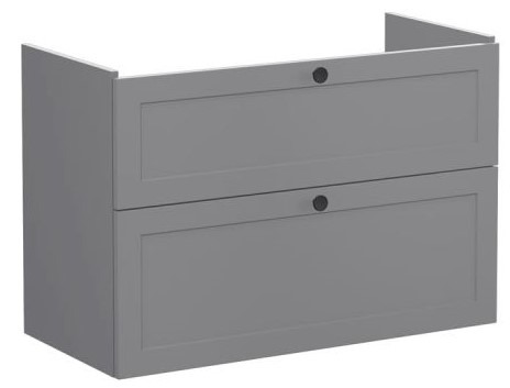 Root Classic Washbasin Unit 100cm, Matt Grey, with two drawers