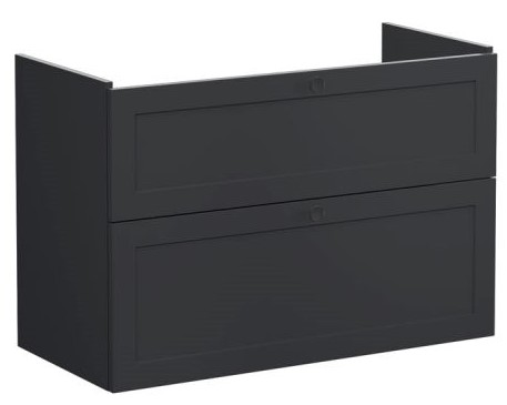 Root Classic Washbasin Unit 100cm, Matt Graphite, with two drawers