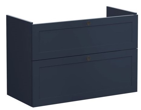 Root Classic Washbasin Unit 100cm, Matt Dark Blue, with two drawers