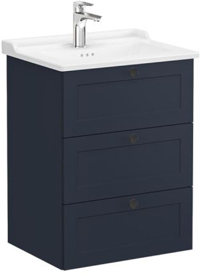Vitra Root Classic Washbasin Unit 60cm Matt Dark Blue
