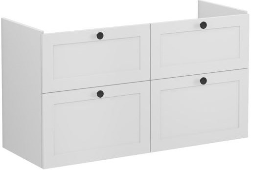 Root Classic Washbasin Unit 120cm, Matt Light Grey, with four drawers