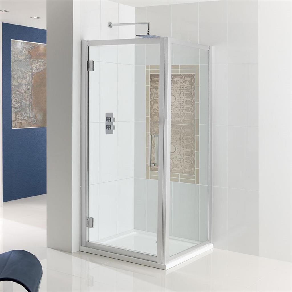 Corniche Easy Clean 1950mm x 700mm Side Panel with Towel Rail - Chrome