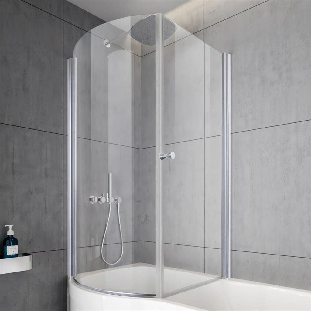 Beaufort 6mm 1535 x (775+850)mm Left Hand (LH) Type 1 Pivot Door Bath Screen - Chrome