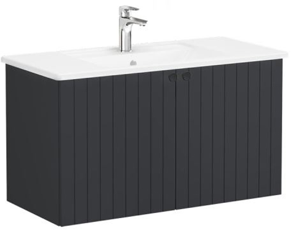 Vitra Root Groove Washbasin Unit & Basin 100cm Matt Graphite