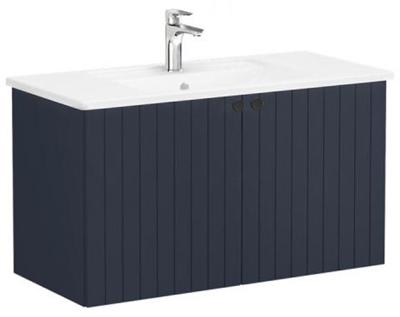 Vitra Root Groove Washbasin Unit 100cm Matt Dark Blue
