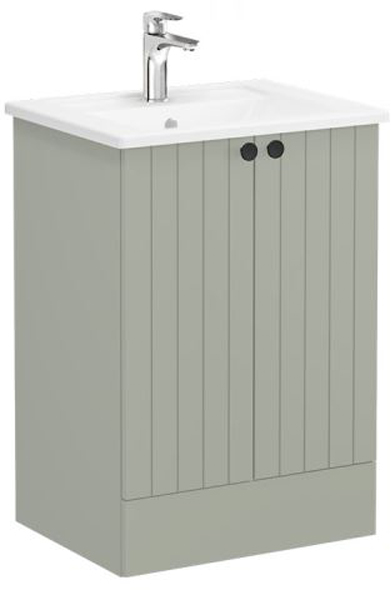 Vitra Root Groove Washbasin Unit with doors, floor-standing, 60cm Matt Retro Green