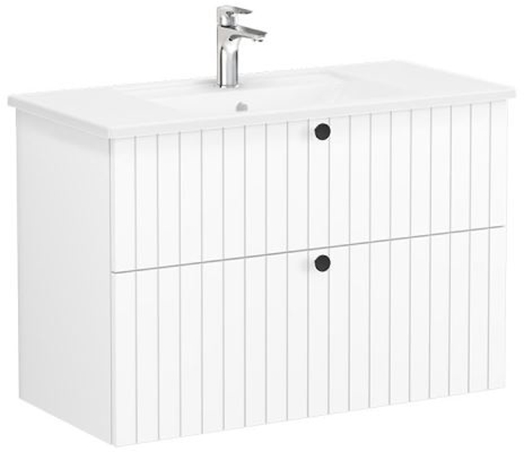 Vitra Root Groove Washbasin Unit 100cm Matt White