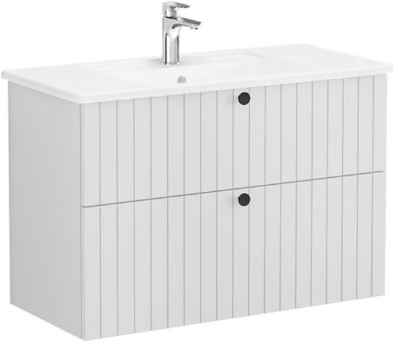 Vitra Root Groove Washbasin Unit 100cm Matt Light Grey