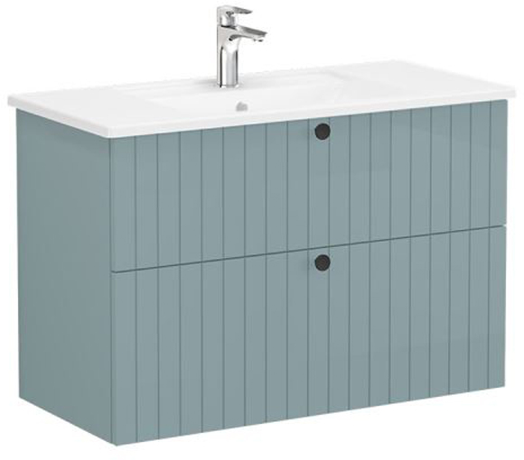 Vitra Root Groove Washbasin Unit 100cm Matt Fjord Green