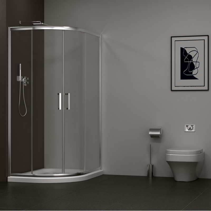 Kleen Shower Enclosure Offset Quadrant - 900X760X1900X6Mm (SEOQD90X76)