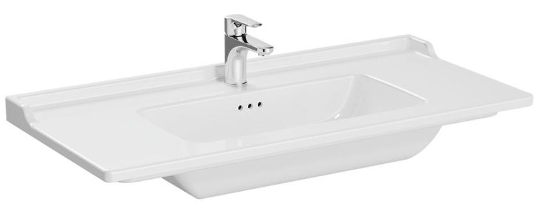 Integra Classic Washbasin One tap hole, with overflow hole, 100cm, white