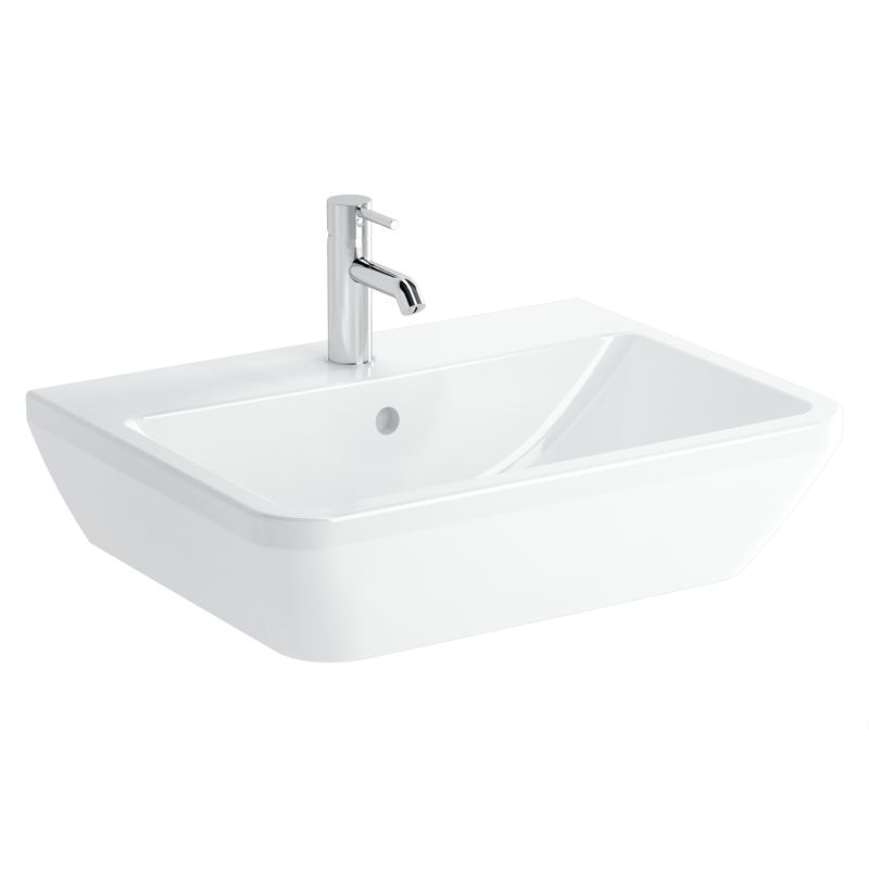 Integra Square Washbasin 1 Tap Hole, With Overflow Hole, 65 cm, White