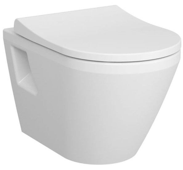 Integra Wall-Hung WC pan & Seat 54cm, White