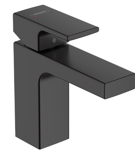 Vernis Shape Single lever basin mixer 100 without waste set - Matt Black