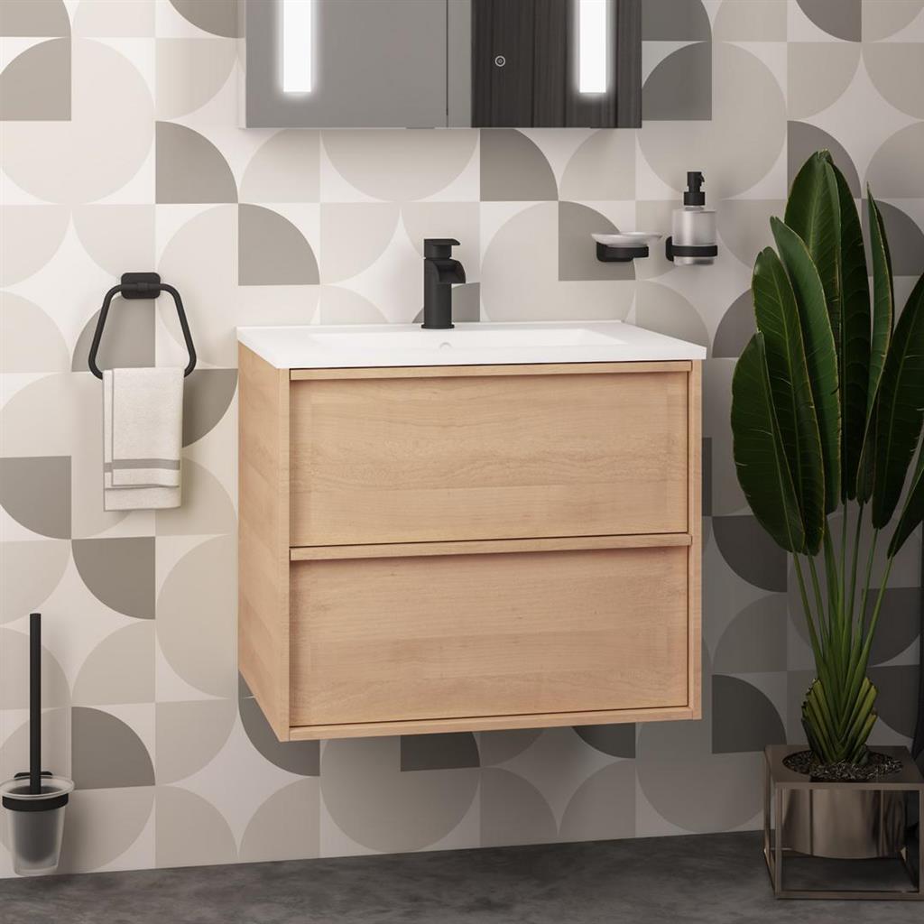 Ravensbourne 600 Wall Hung Drawer Unit Natural Oak