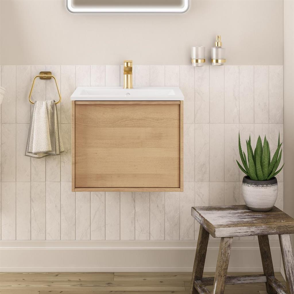 Ravensbourne 500 Wall Hung Single Drawer Unit Natural Oak