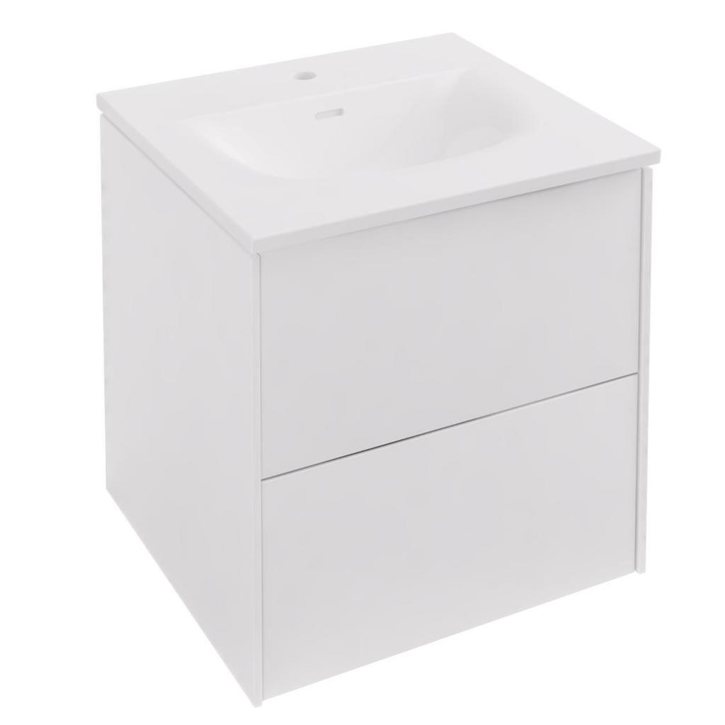 Chedworth 50cm x 50cm Wall Hung Vanity Unit Two Drawers - High Gloss White