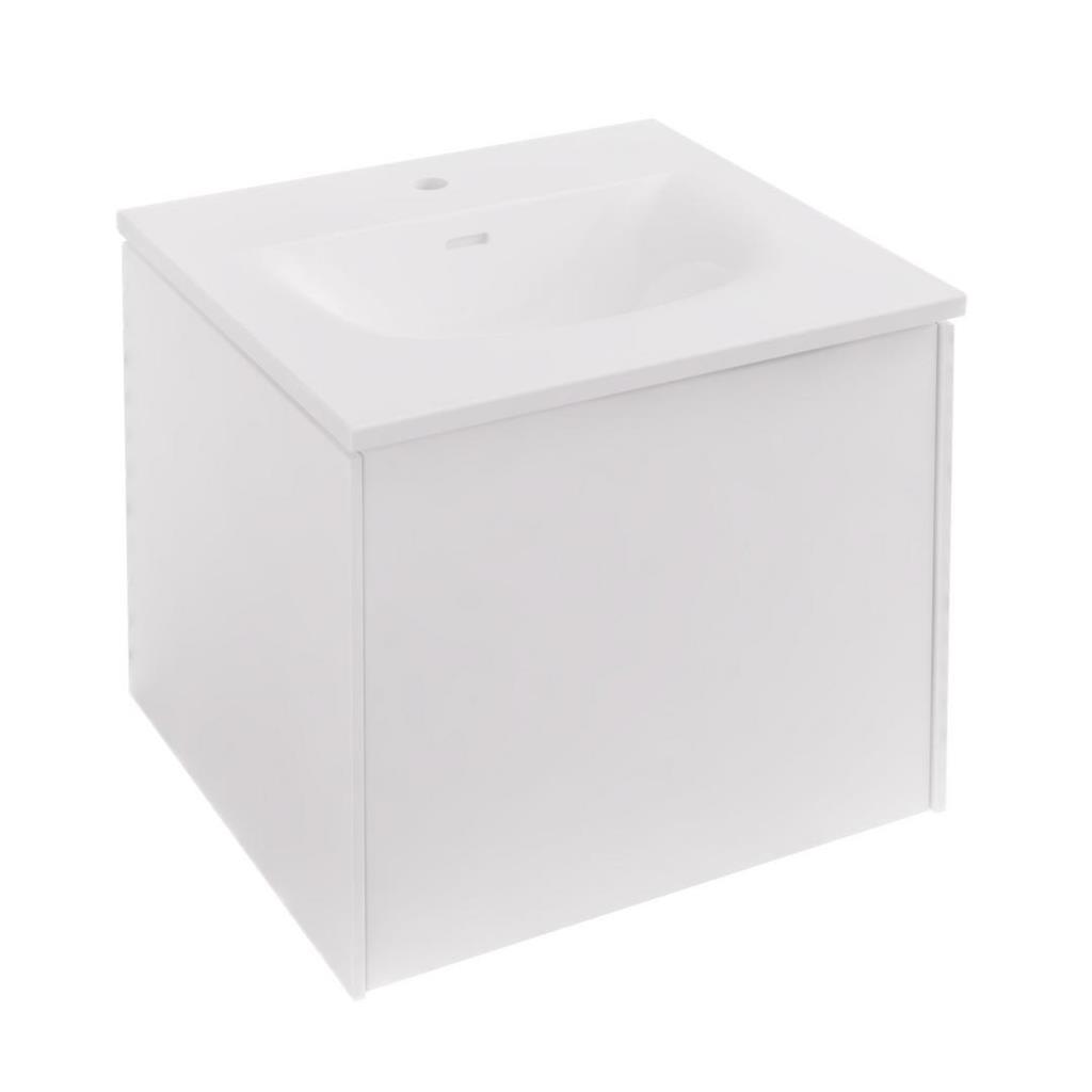 Chedworth 50cm x 40cm Wall Hung Vanity Unit Single Drawer - High Gloss White
