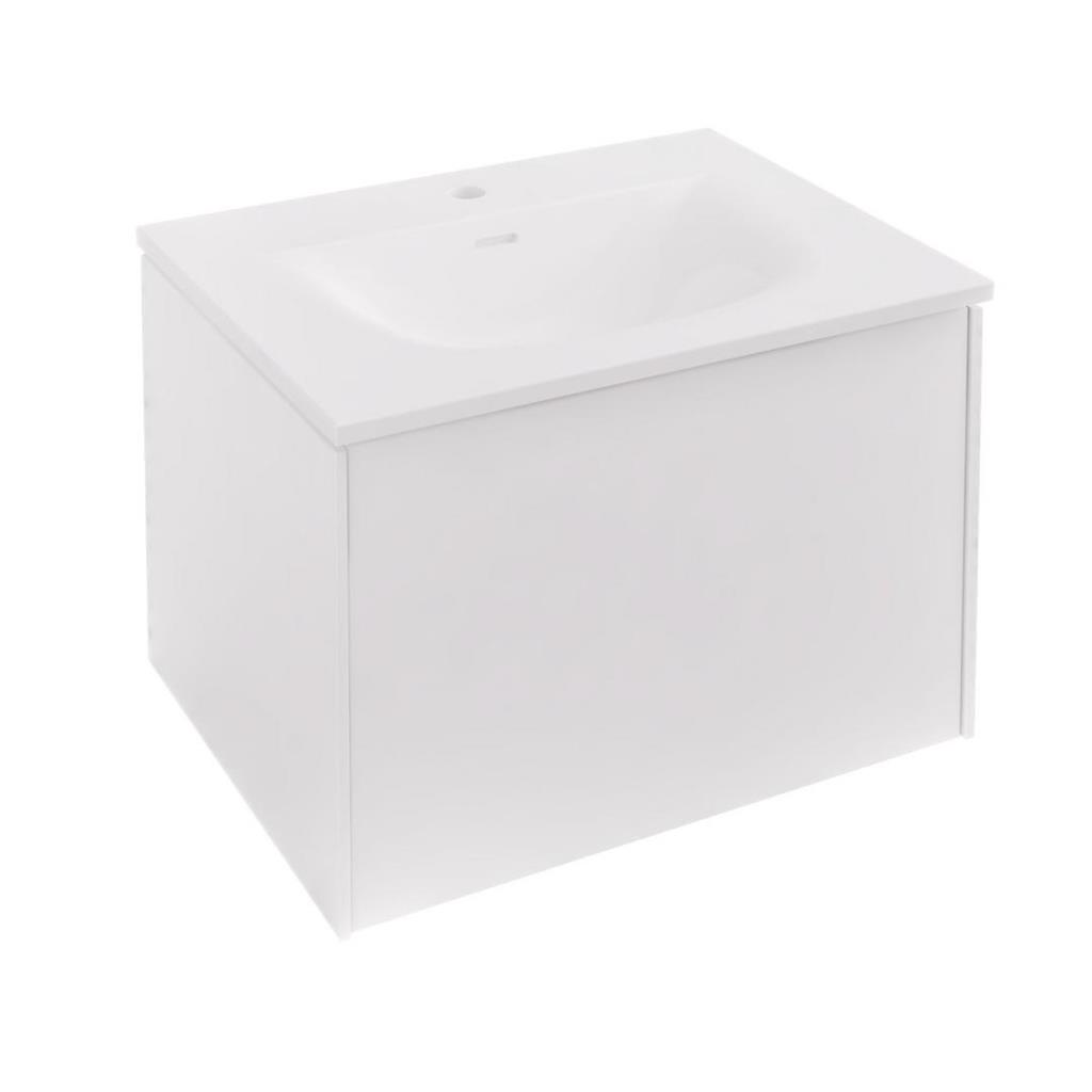 Chedworth 60cm x 40cm Wall Hung Vanity Unit single Drawer - High Gloss White