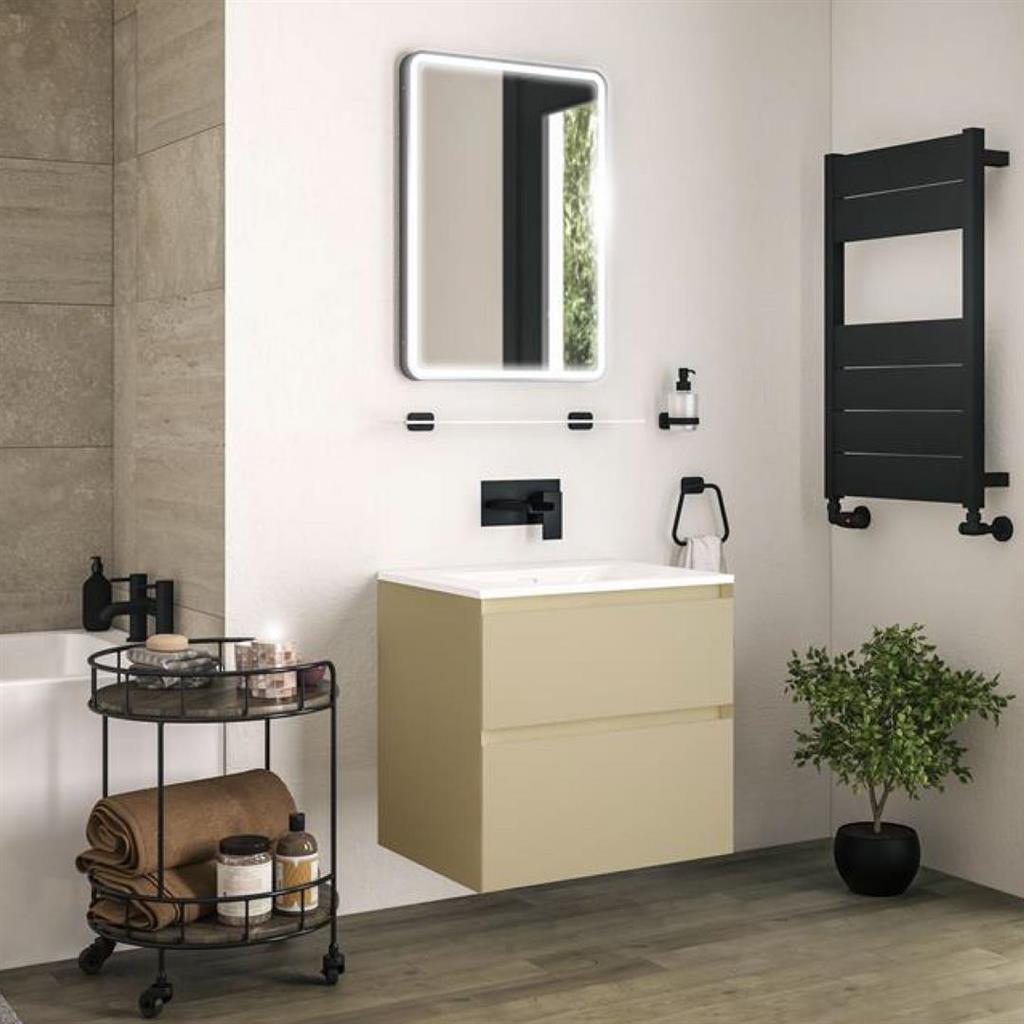 Badbury 60cm Wall Hung Unit 2 Drawer Linen