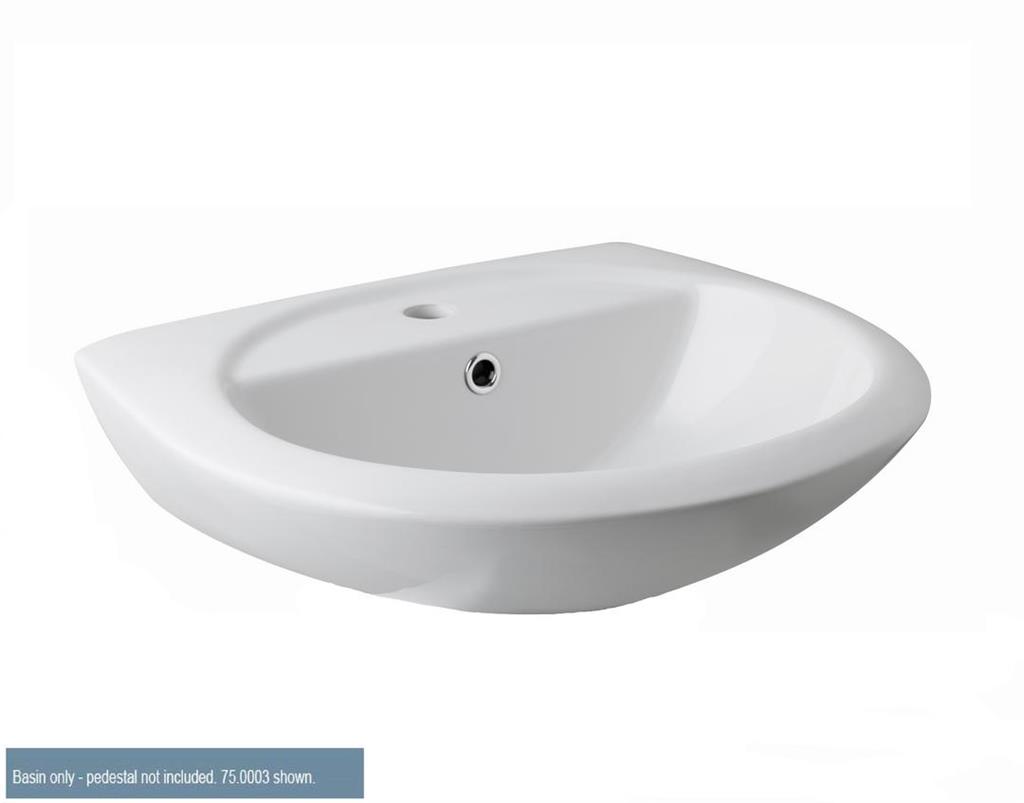 Loire 45cm x 35cm 2 Tap Hole Ceramic Basin with Overflow - White