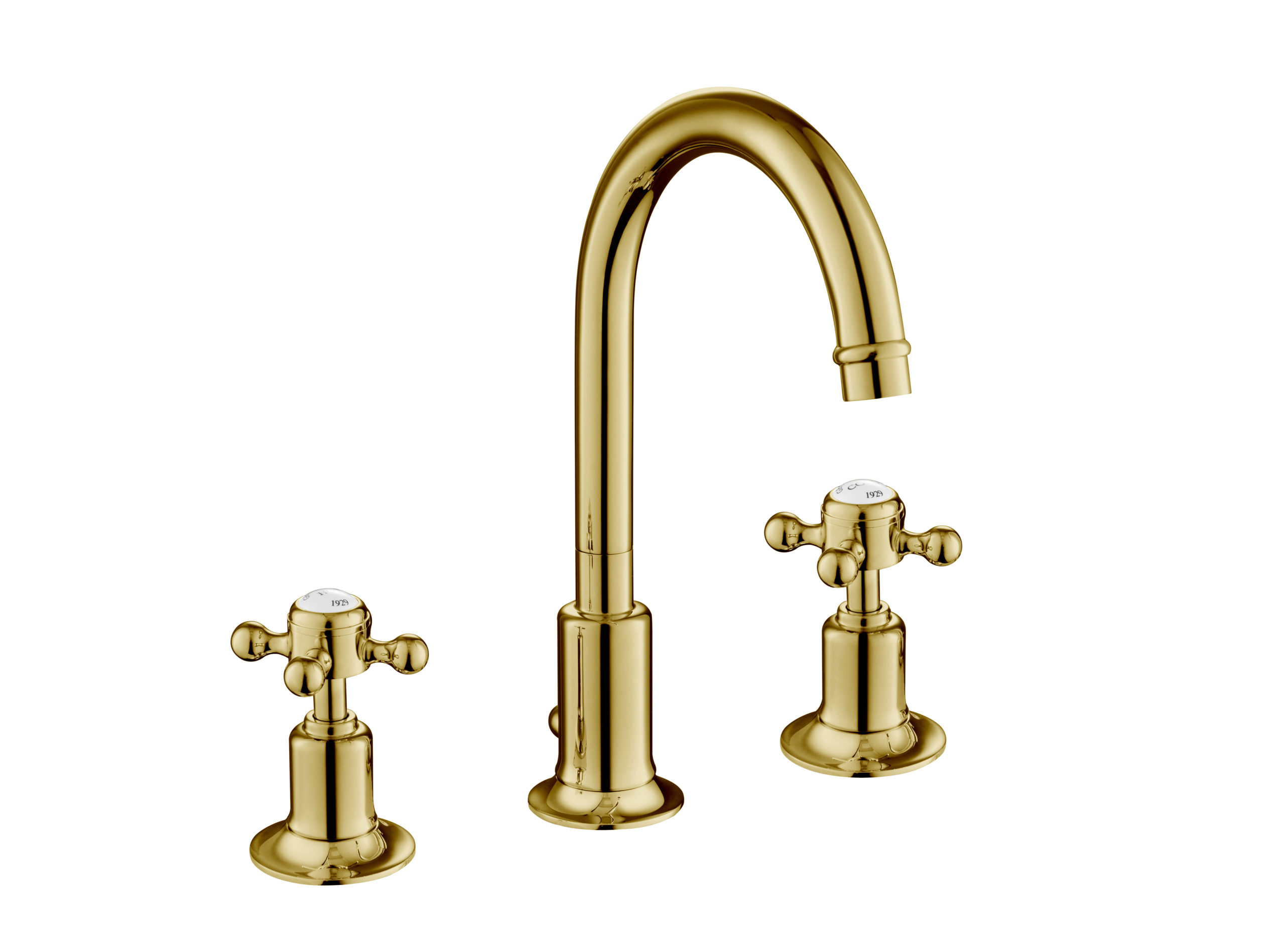 JTP - Grosvenor cross 3-hole basin mixer, with pop-up waste with swivel spout