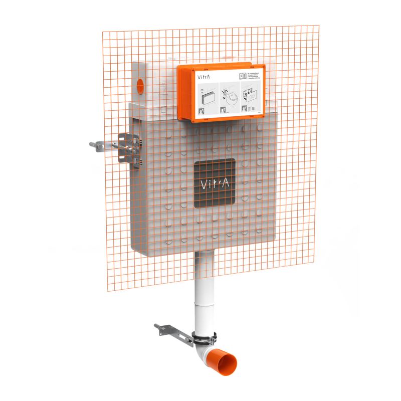 V12 Concealed Cistern for Back-to-Wall WCs, 12 cm Drywall application, water supply from top, 3/6 litres