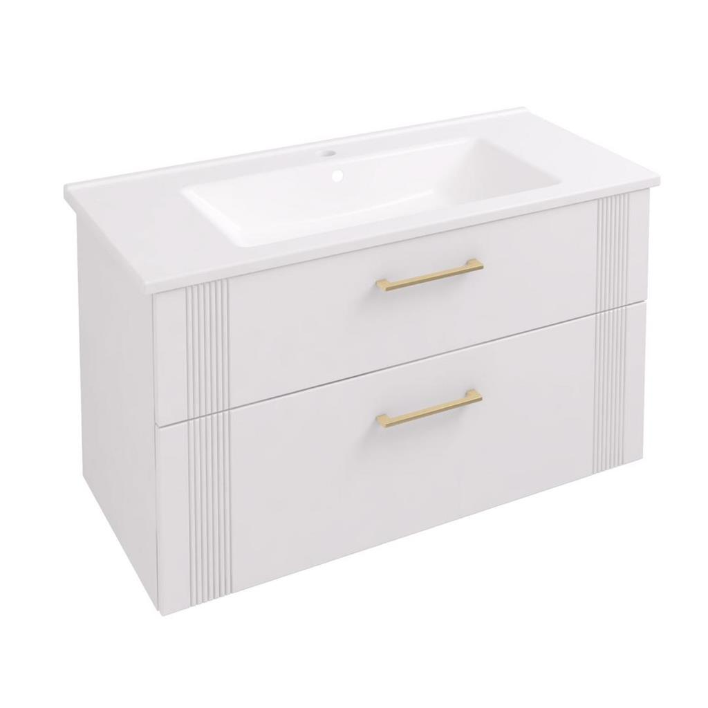 Cranham 100 Wall Hung Vanity Unit Matt White