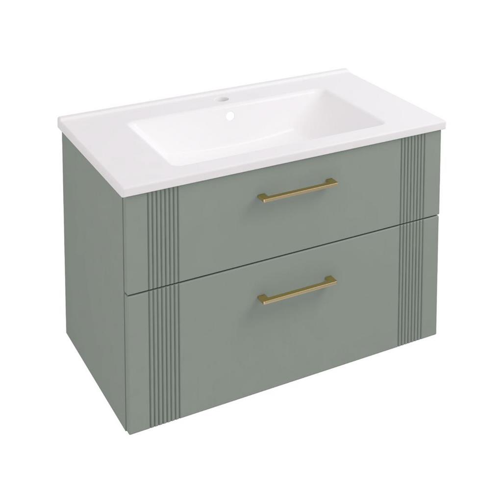 Cranham 80 Wall Hung Vanity Unit Sage Green
