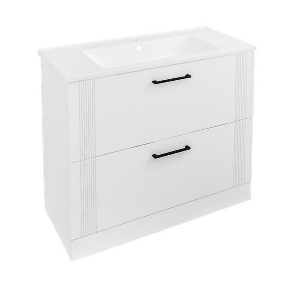 Cranham 100 Floorstanding Vanity Unit Matt White