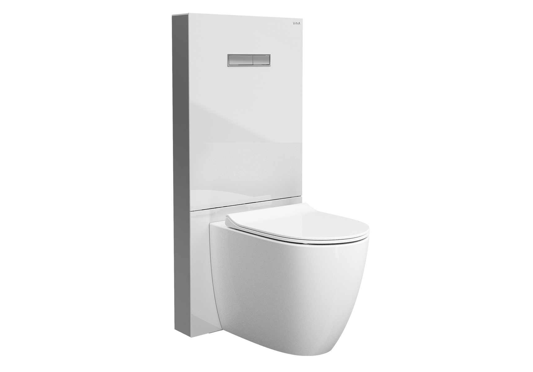 VitrA Vitrus Glass Concealed Cistern; 2.5/4 Litre back-to-wall frame; White