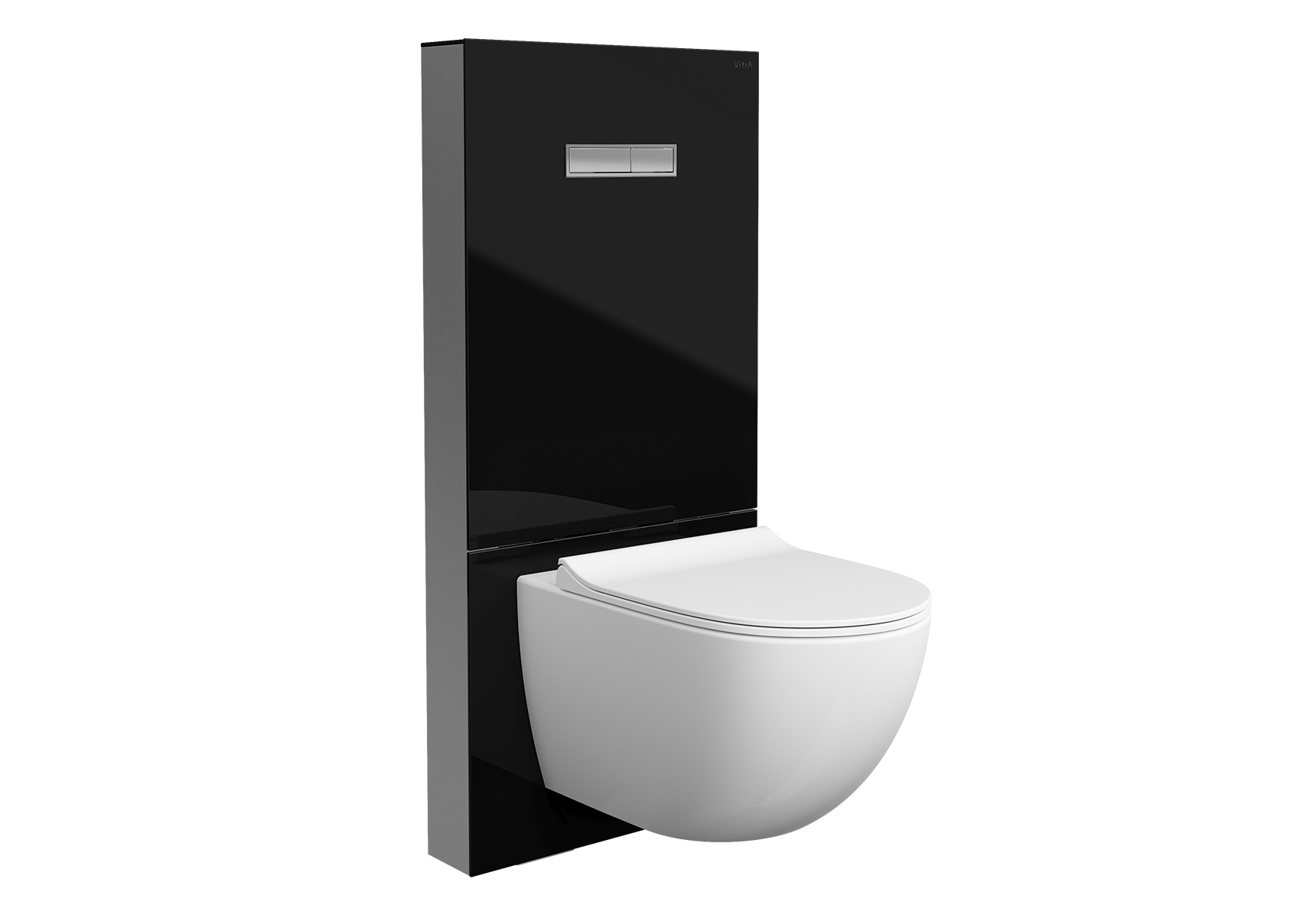 VitrA Vitrus Glass Concealed Cistern; 2.5/4 Litre wall-hung frame; Black