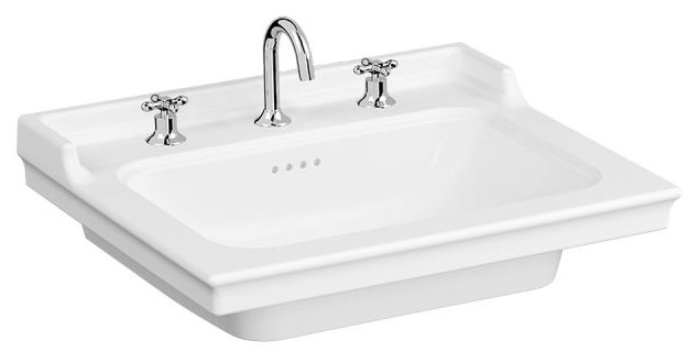 Valarte Vanity Washbasin 3 Tap Hole 80 cm, White