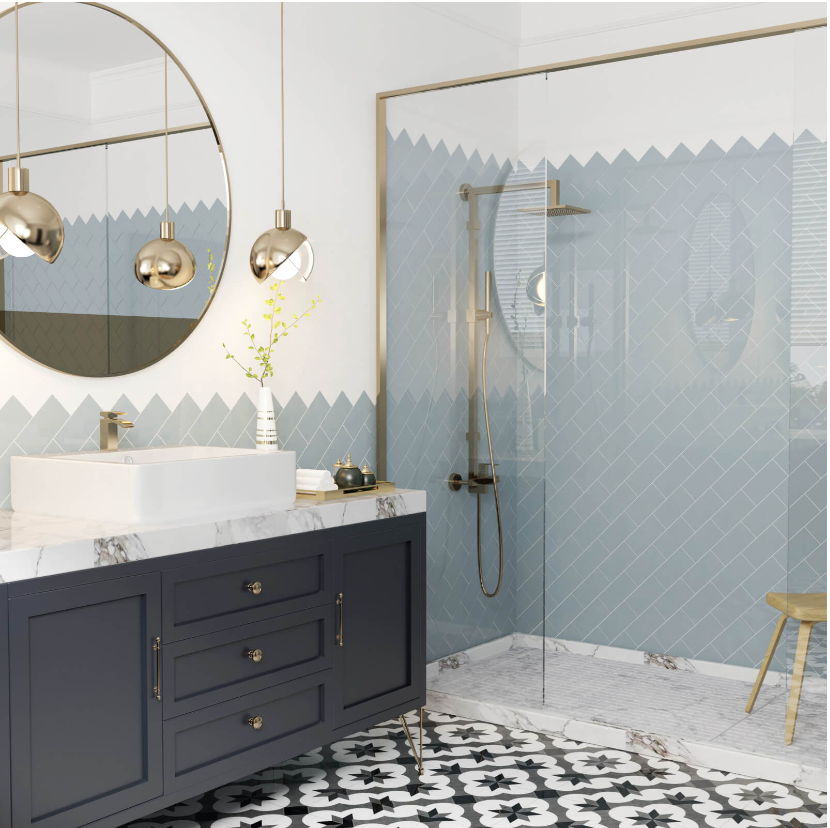 Soho Cloud Blue Gloss Pressed Glazed Ceramic 75x150mm- Price per m2