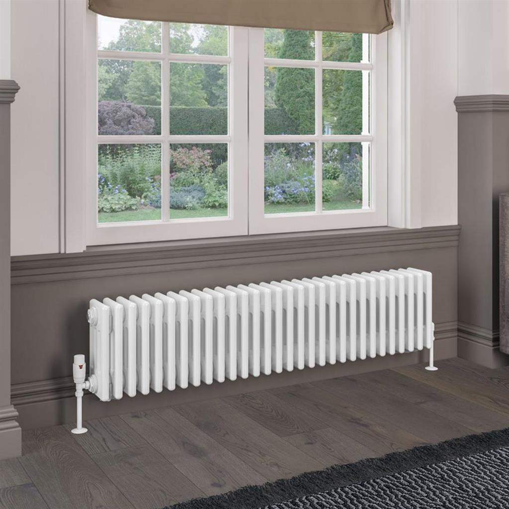 Rivassa 4 Column Radiator 300 x 1373mm Gloss White
