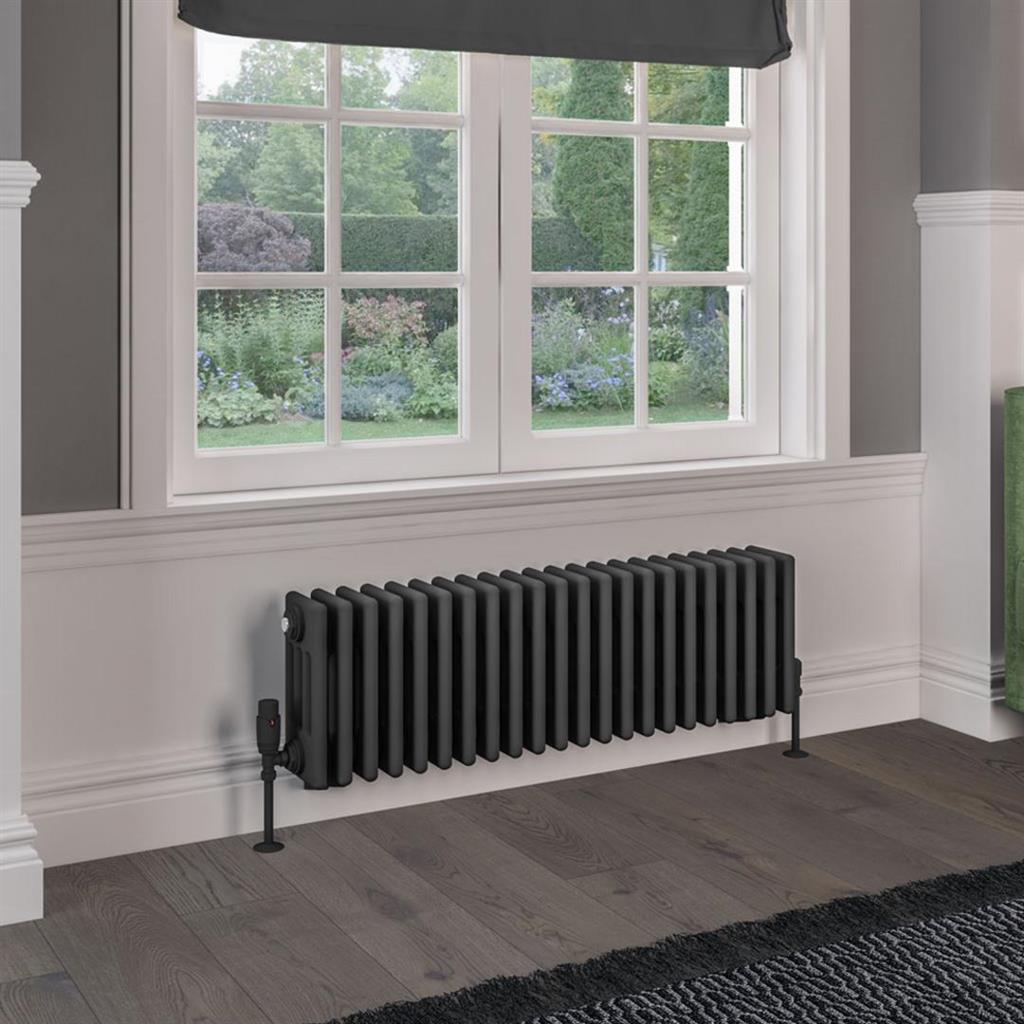 Rivassa 4 Column Radiator 300 x 1010mm Matt Anthracite