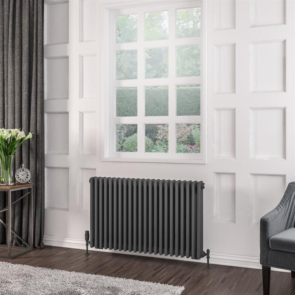Rivassa 3 Column Radiator 600 x 1010mm Matt Anthracite