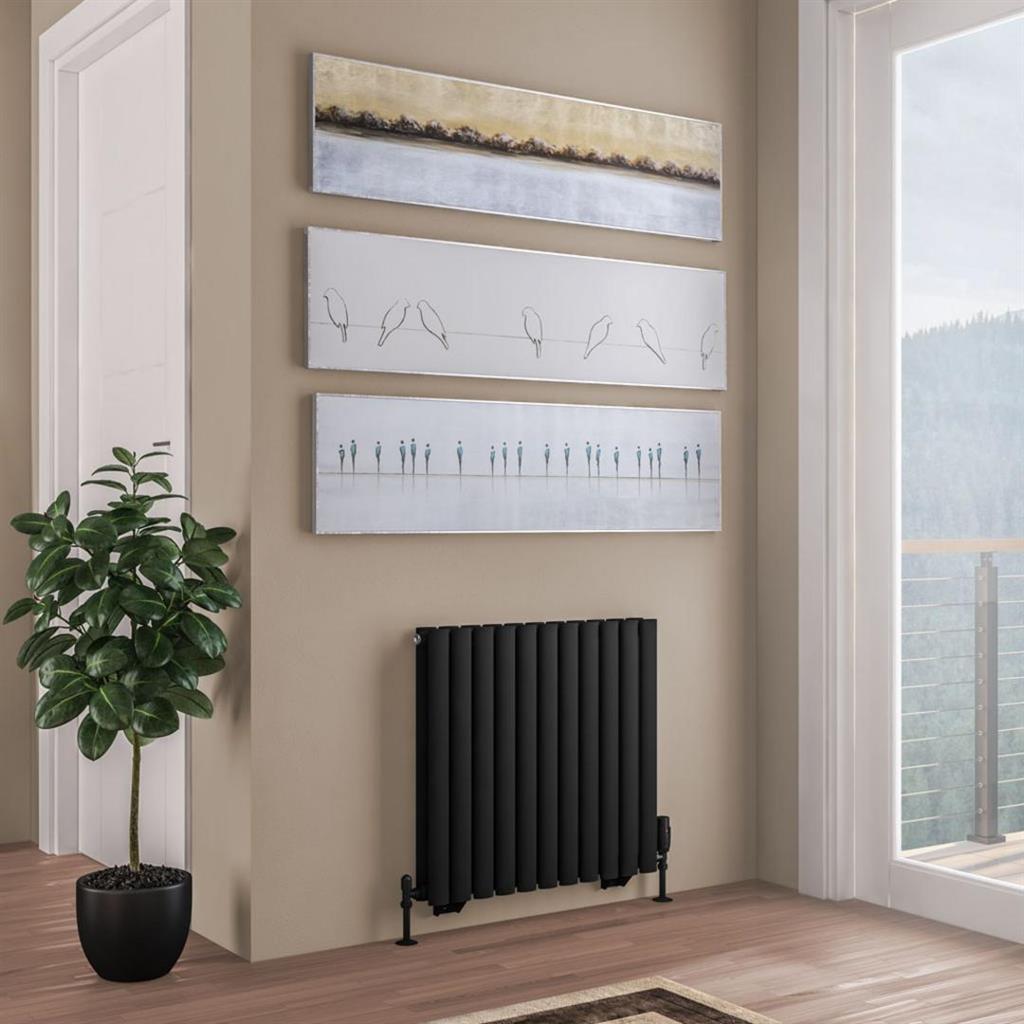 Tunstall Double 600 x 648 Radiator Matt Black