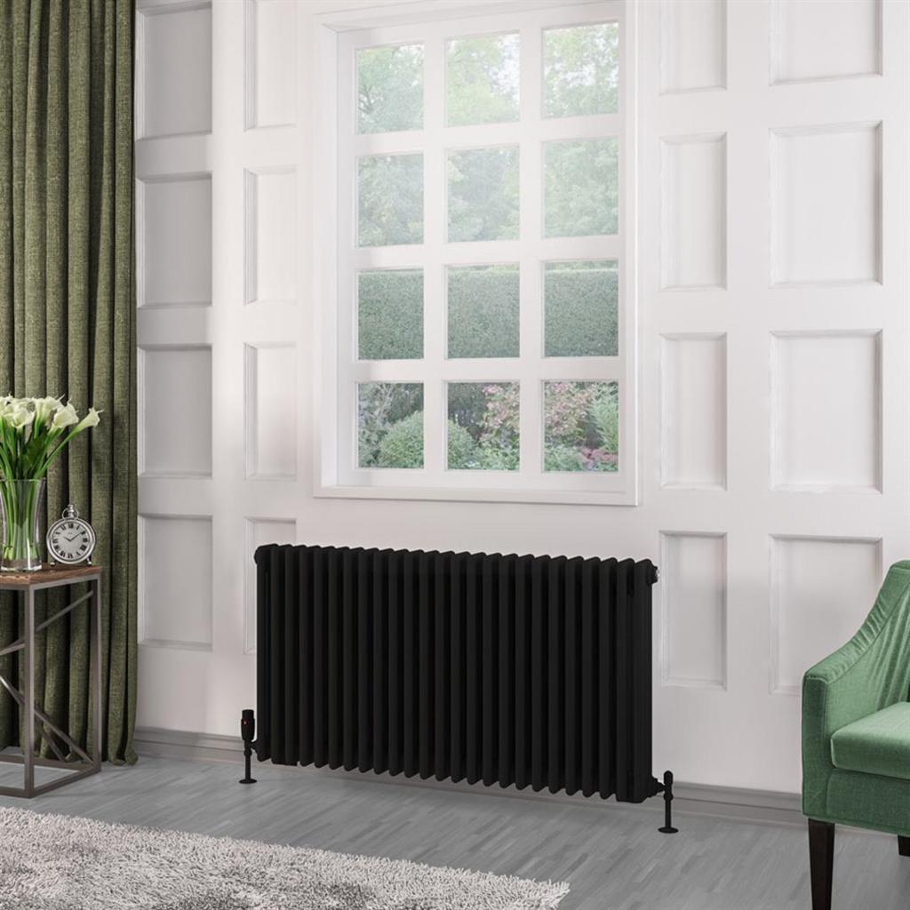 Rivassa 3 Column Radiator 600 x 1148mm Matt Black