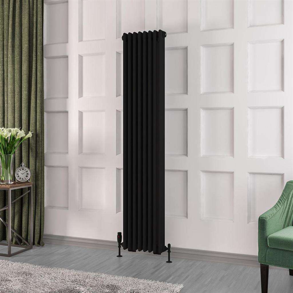 Rivassa 3 Column Radiator 1800 x 383mm Matt Black