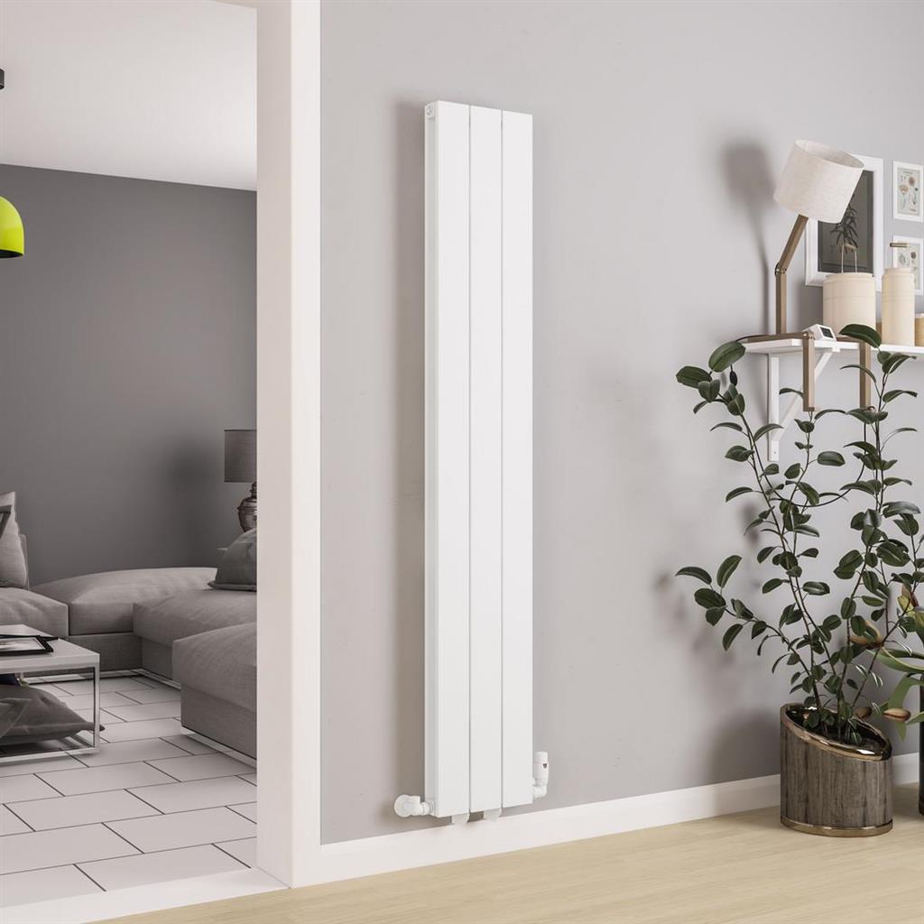 Queenswood 1800 x 291 Aluminium Radiator Matt White