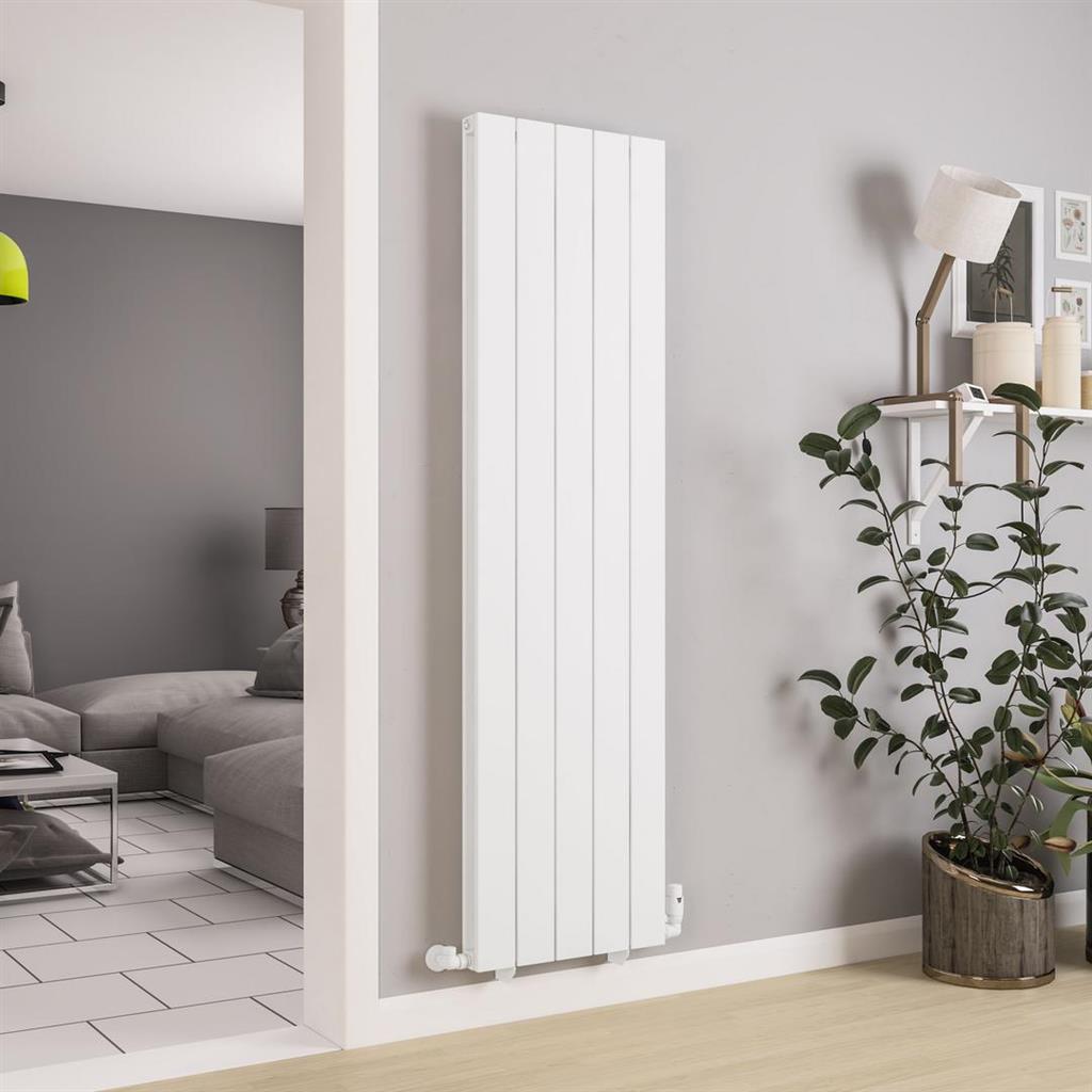 Queenswood 1800 x 485 Aluminium Radiator Matt White