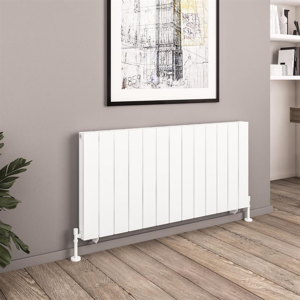 Queenswood 600 x 1261 Aluminium Radiator Matt White