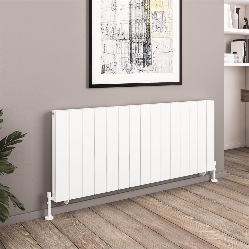 Queenswood 600 x 1455 Aluminium Radiator Matt White