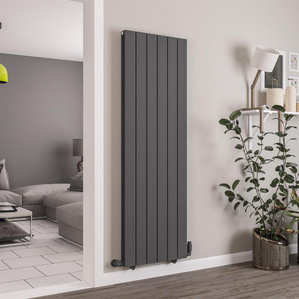 Queenswood 1800 x 582 Aluminium Radiator Matt Anthracite
