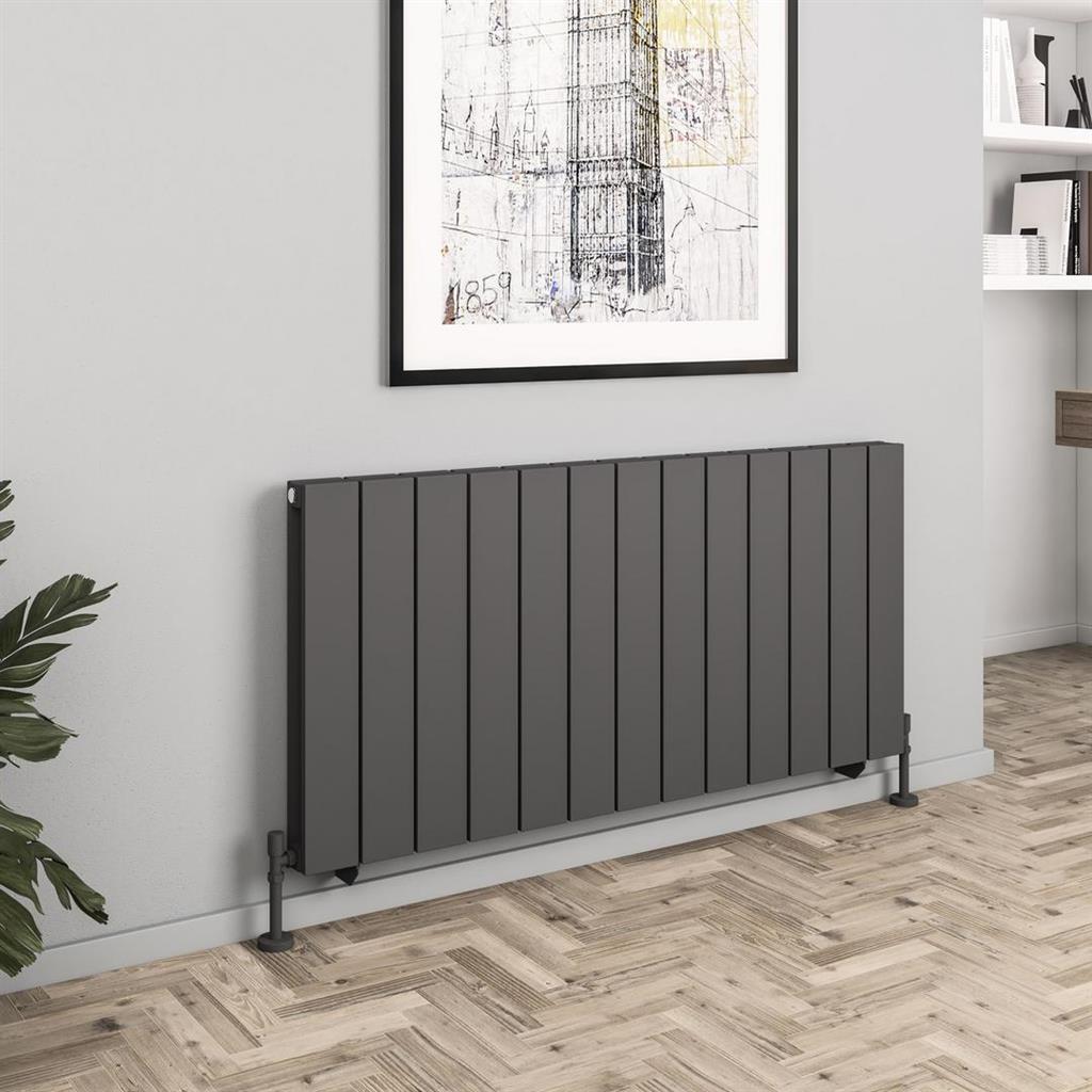 Queenswood 600 x 1261 Aluminium Radiator Matt Anthracite