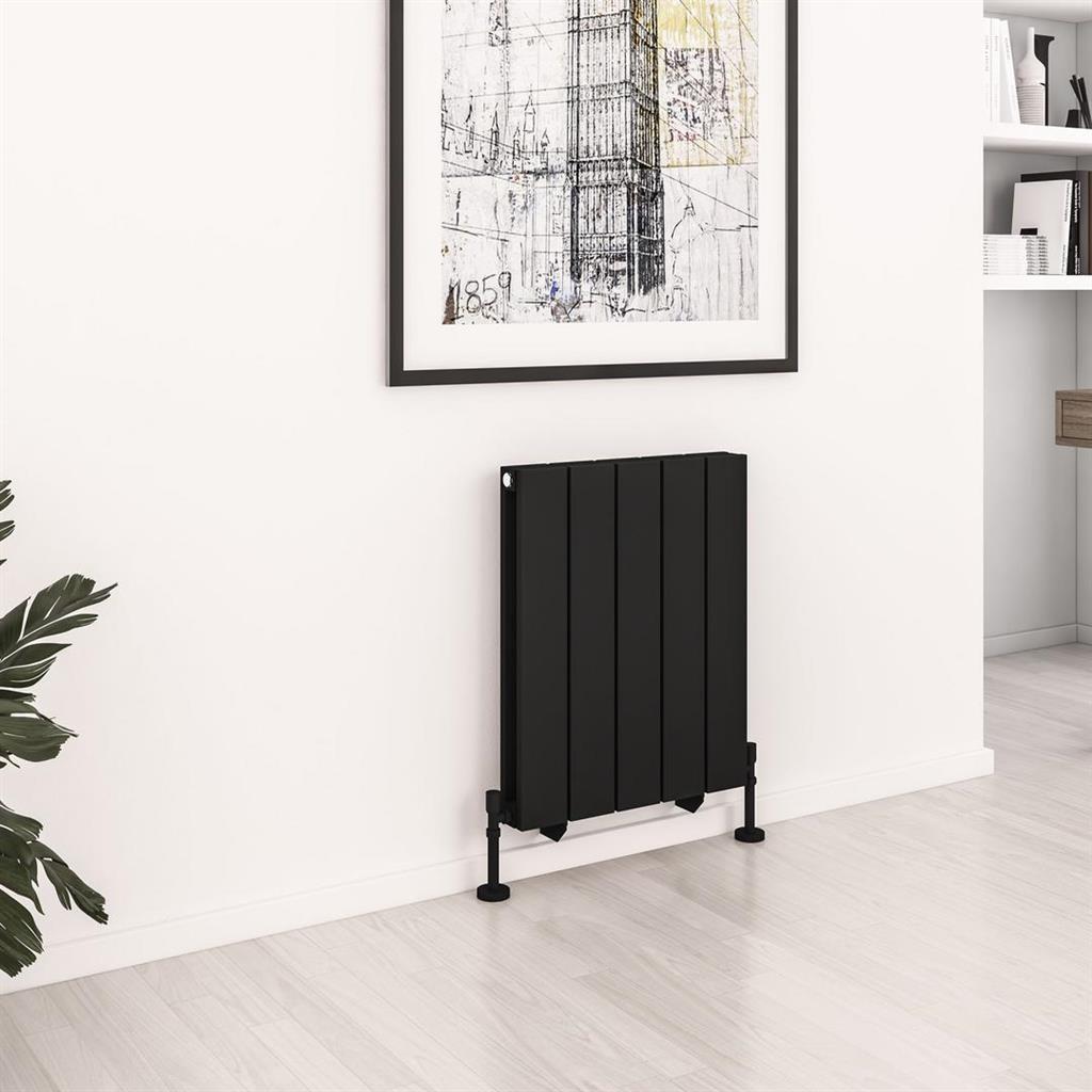 Queenswood 600 x 485 Aluminium Radiator Matt Black