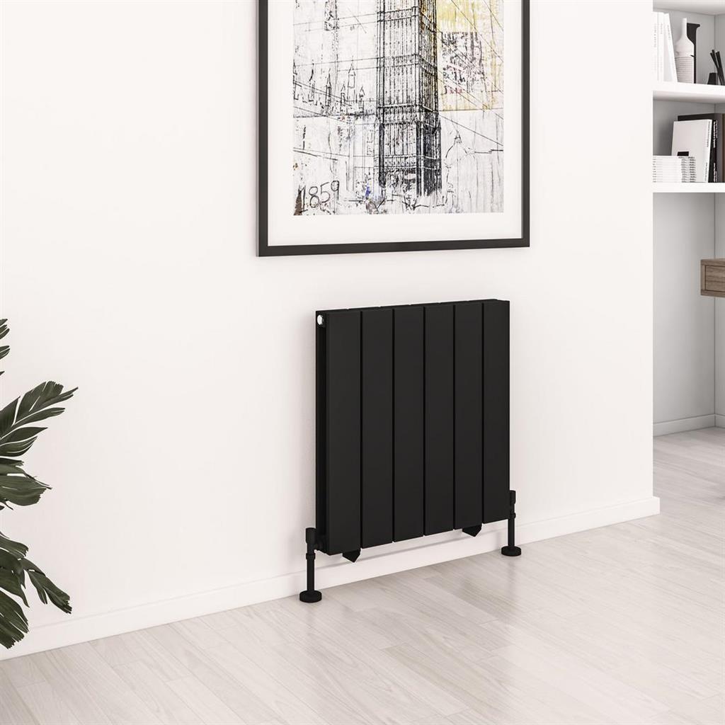 Queenswood 600 x 582 Aluminium Radiator Matt Black