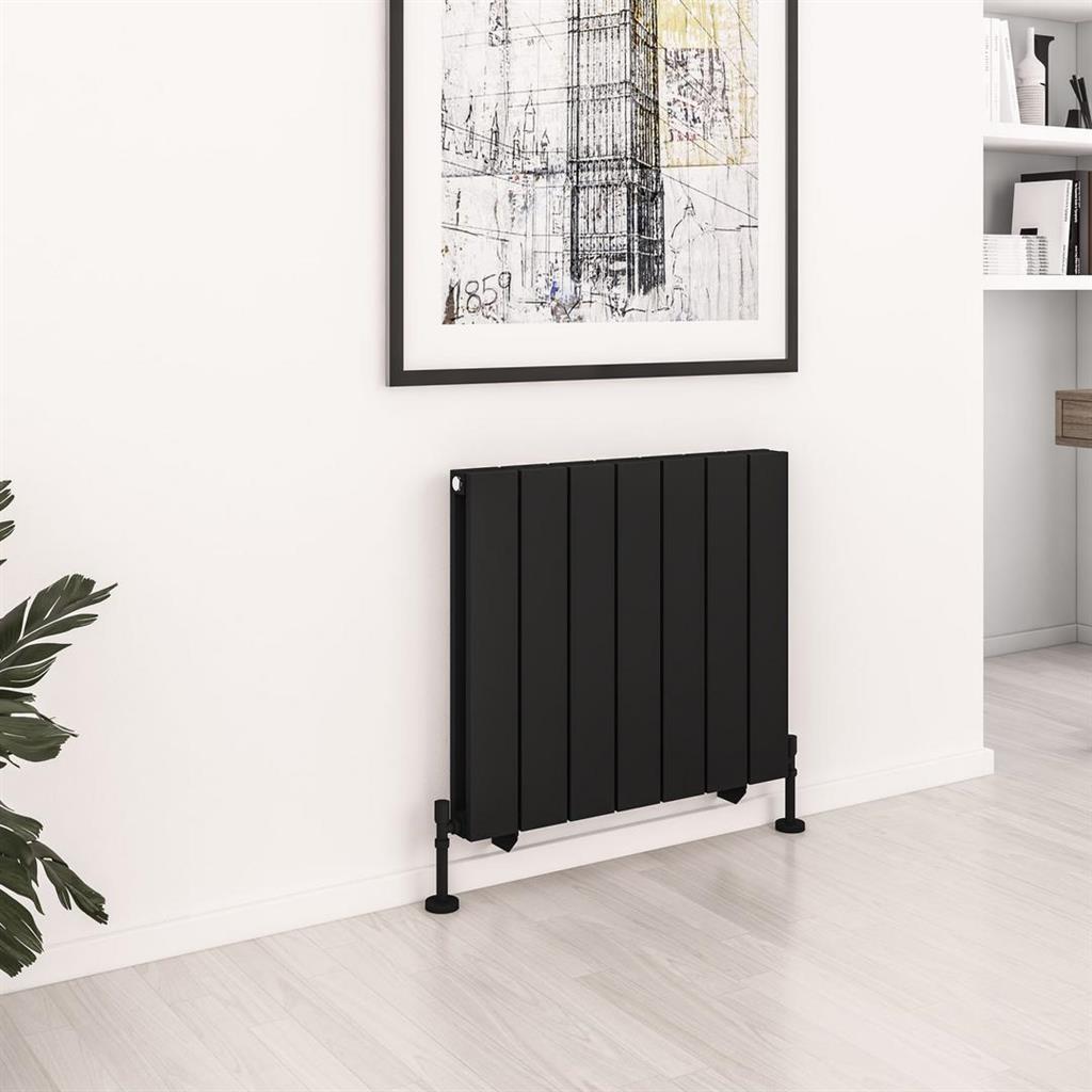 Queenswood 600 x 679 Aluminium Radiator Matt Black